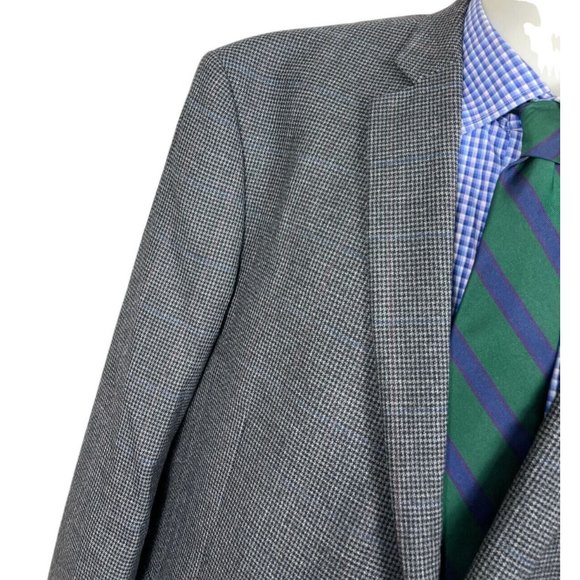 Jean Paul Germain Blazer Jacket Gray Houndstooth Wool Men's 52R Nice - Picture 3 of 9